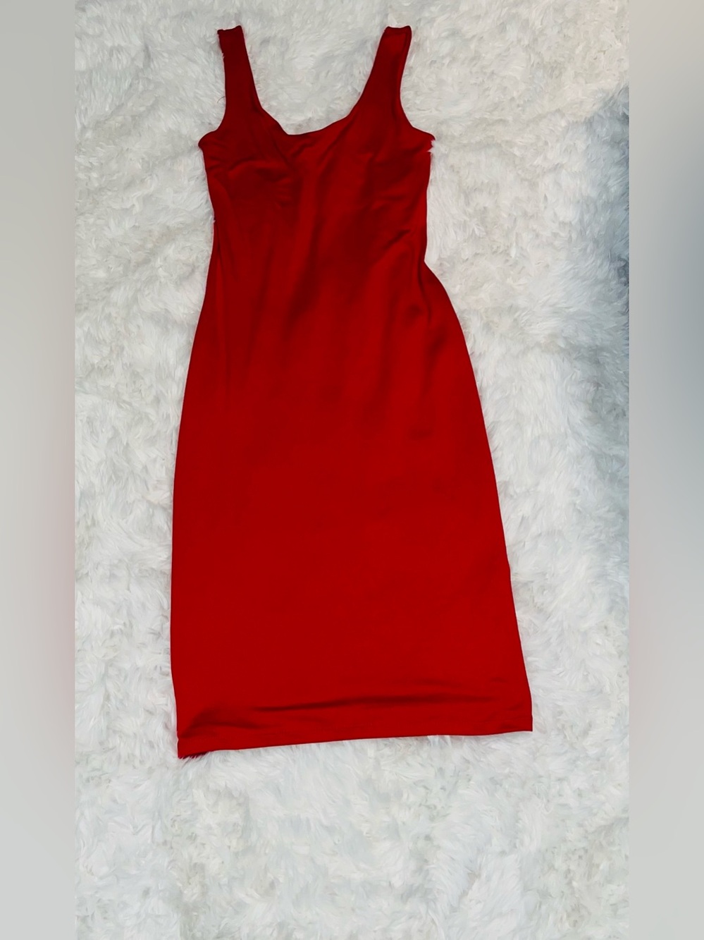 Women’s Red Scoop Neck Bodycon Dress
